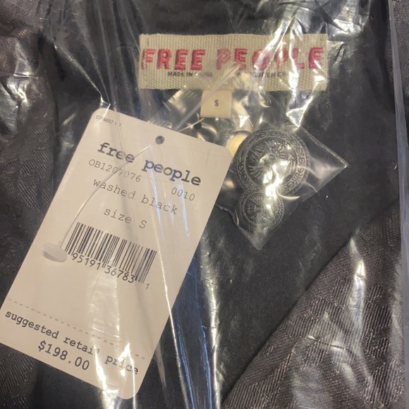 Free People | James Blazer Washed Black NEW Size S - Picture 8 of 9